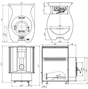 Размеры банной печи Казачка Классика 21